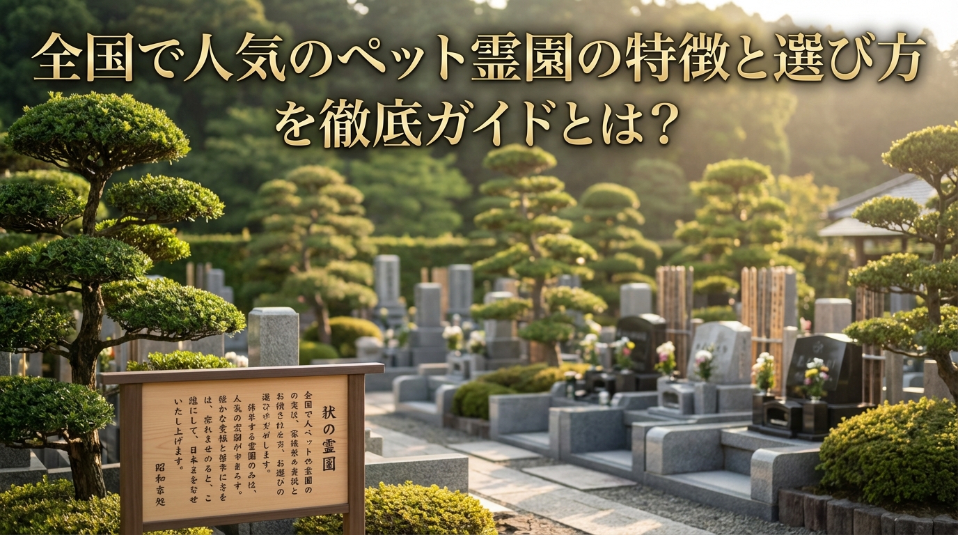 全国で人気のペット霊園の特徴と選び方を徹底ガイドとは？