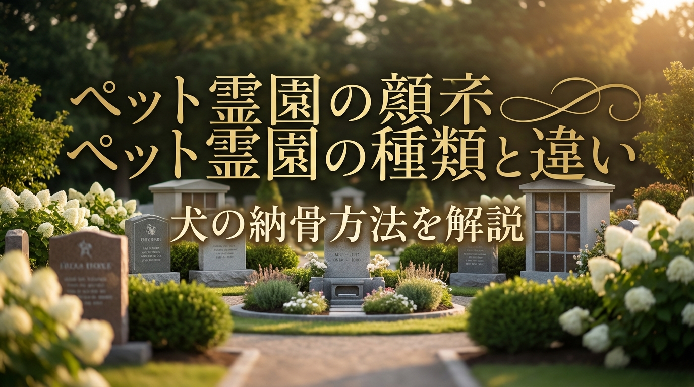 ペット霊園の種類と違い｜犬の納骨方法を解説