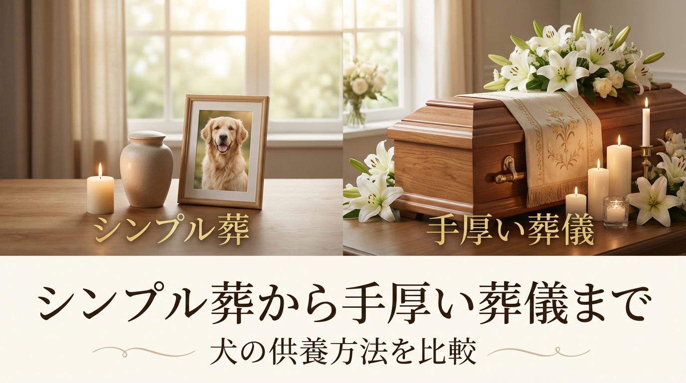 シンプル葬から手厚い葬儀まで犬の供養方法を比較