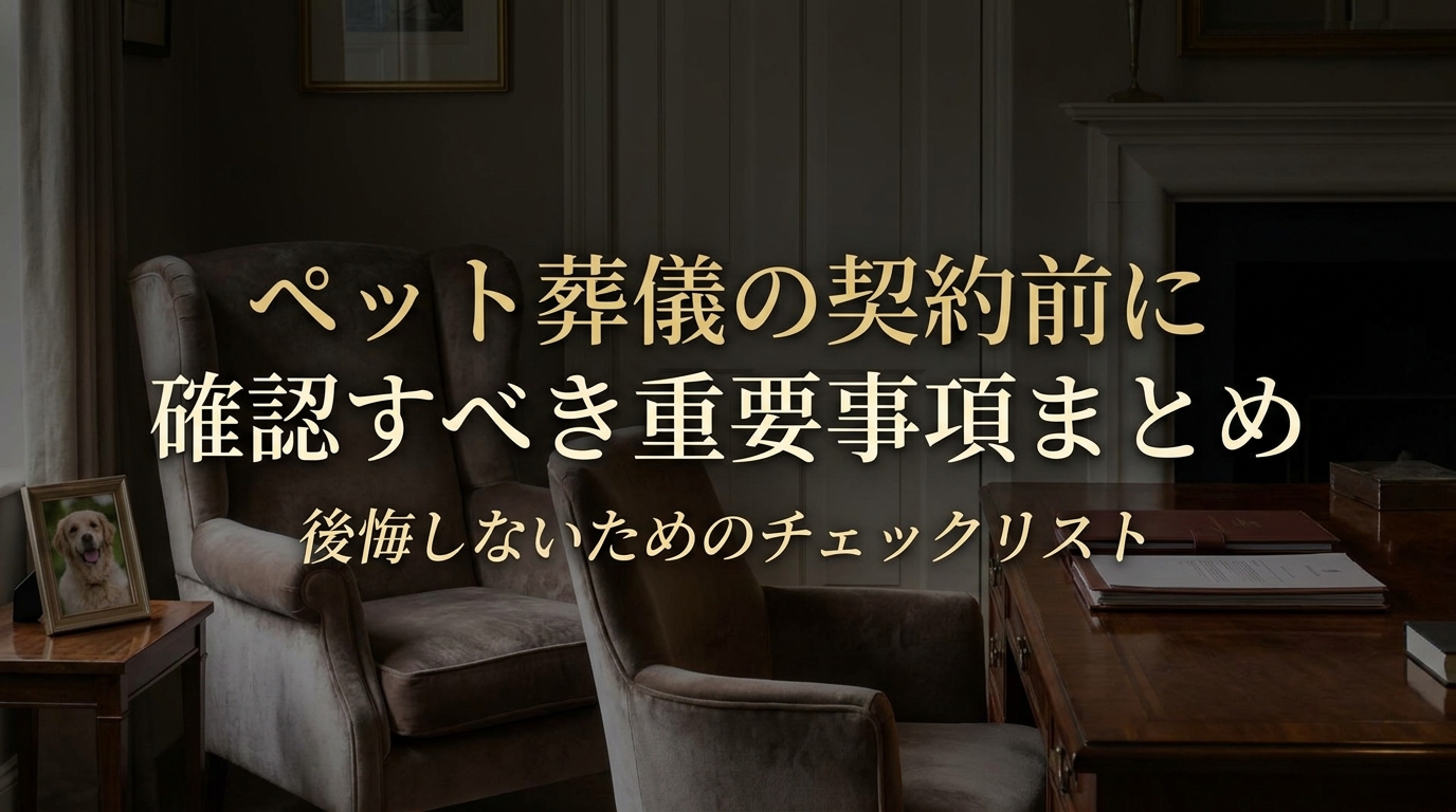 ペット葬儀の契約前に確認すべき重要事項まとめ