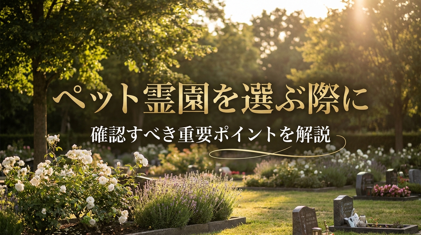 ペット霊園を選ぶ際に確認すべき重要ポイントを解説