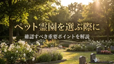 ペット霊園を選ぶ際に確認すべき重要ポイントを解説