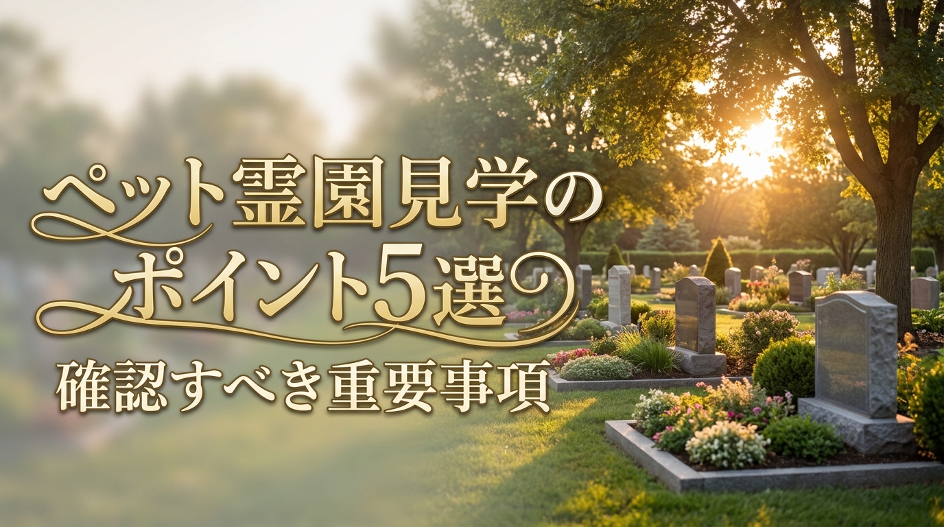 ペット霊園見学のポイント5選｜確認すべき重要事項