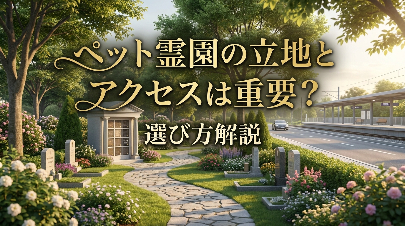 ペット霊園の立地とアクセスは重要？選び方解説