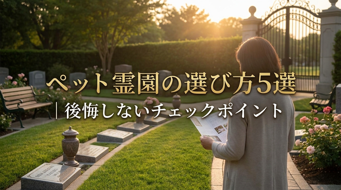 ペット霊園の選び方5選|後悔しないチェックポイント
