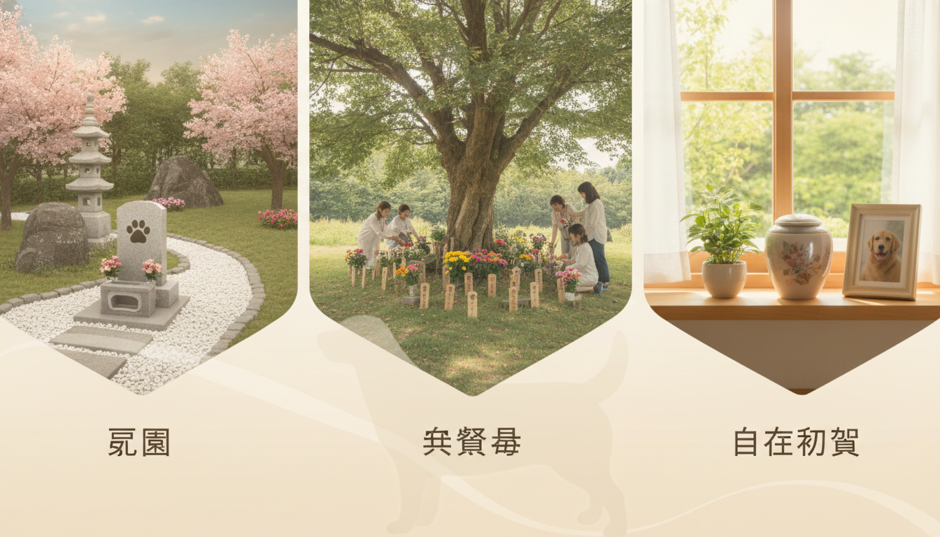 犬の納骨先は「霊園」「共葬墓」「自宅供養」の3択で考えるとスッキリします!